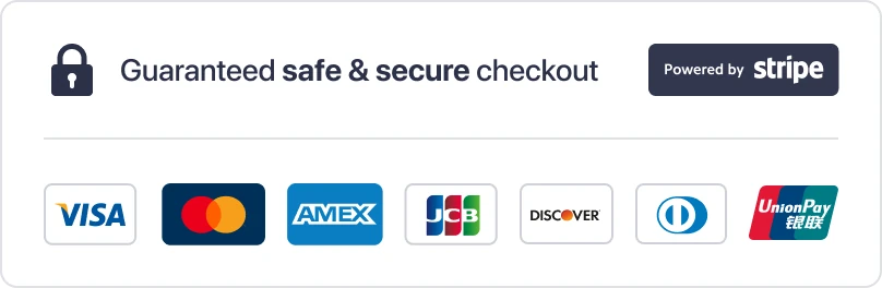 Guaranteed safe & secure checkout
